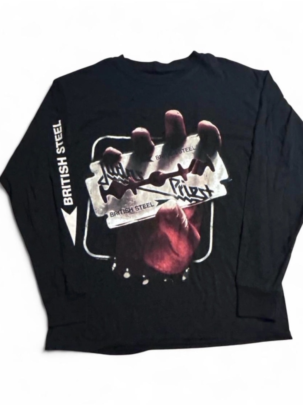 Judas Priest British Steel Graphic Long Sleeve Shirt - Black - Size L/XL